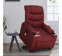 vidaXL Fauteuil inclinable de massage Similicuir Bordeaux (Rouge G)