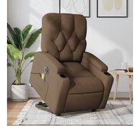 Fauteuil Inclinable de Massage Chaise Siège Salle de Séjour Crème Tissu vidaXL