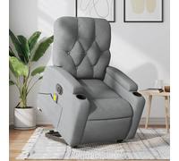 Fauteuil Inclinable de Massage Chaise Siège Salle de Séjour Crème Tissu vidaXL