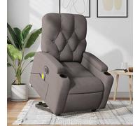 vidaXL Fauteuil inclinable de massage – Tissu crème pour salle de séjour