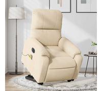 vidaXL Fauteuil inclinable électrique de massage en tissu microfibre Noir