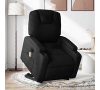 Vidaxl Fauteuil Inclinable De Massage Électrique Noir Tissu Noir