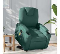Fauteuil Inclinable de Massage Chaise Siège Salon Vert Foncé Tissu vidaXL