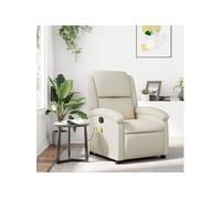 Fauteuil inclinable de massage Crème Similicuir