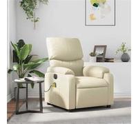 Fauteuil inclinable de massage Crème Similicuir Blanc G