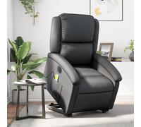 Fauteuil Inclinable de Massage Électrique Chaise Noir Cuir Véritable vidaXL