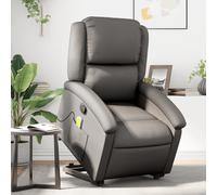 vidaXL Fauteuil de relaxation, massage, inclinable électrique echt leer gris Gris G