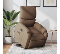 vidaXL Fauteuil inclinable de massage électrique Marron Tissu