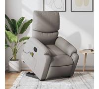 vidaXL Fauteuil inclinable de massage électrique Tissu Rouge bordeaux