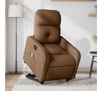 Fauteuil Inclinable de Massage Électrique Chaise Siège Crème Tissu vidaXL