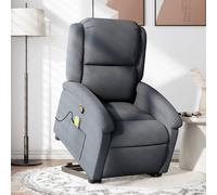 Vidaxl Fauteuil De Massage Inclinable Gris Foncé Velours Gris