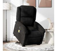 Vidaxl Fauteuil De Massage Inclinable Noir Velours Noir