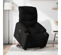 Vidaxl Fauteuil Inclinable De Massage Électrique Noir Tissu Noir