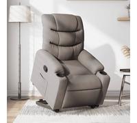 Vidaxl Fauteuil Inclinable De Massage Électrique Taupe Tissu Gris