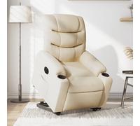 Vidaxl Fauteuil Inclinable De Massage Électrique Crème Tissu