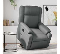 Fauteuil Inclinable de Massage Électrique Chaise Siège Gris Similicuir vidaXL