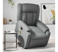 Vidaxl Fauteuil Inclinable De Massage Électrique Gris Similicuir Gris