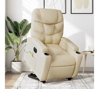 Fauteuil Inclinable de Massage Électrique Chaise Siège Marron Tissu vidaXL