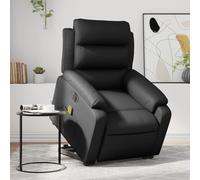 vidaXL Fauteuil de relaxation, massage, inclinable électrique similicuirnoir Or G