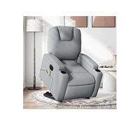 Fauteuil inclinable de massage électrique Gris clair Tissu 3204404