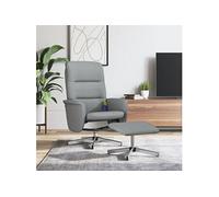 Fauteuil inclinable de massage et repose-pied gris clair tissu356582
