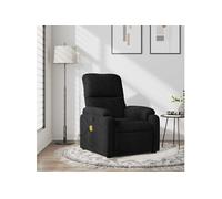 vidaXL Fauteuil inclinable de massage Chaise de relaxation microfibre noir accoudoirs et dossier
