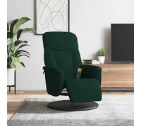Fauteuil Inclinable de Massage Repose-pied Chaise Vert Foncé Velours vidaXL