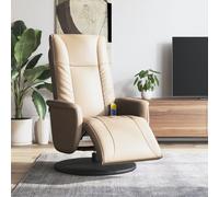 Fauteuil inclinable de Massage Repose-pieds Chaise Siège Gris Similicuir vidaXL