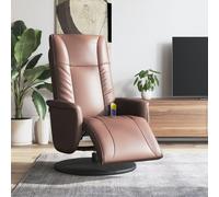 Fauteuil inclinable de Massage Repose-pieds Chaise Siège Gris Similicuir vidaXL