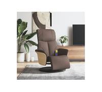 Fauteuil inclinable de massage repose pieds marron similicuir