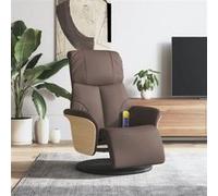 Fauteuil inclinable de massage repose pieds marron similicuir Marron G