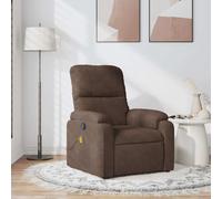 Fauteuil de massage, relaxation tissu microfibre marron