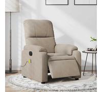 Fauteuil Inclinable de Massage Siège Chaise Gris Clair Tissu Microfibre vidaXL