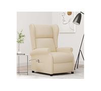 vidaXL Fauteuil inclinable électrique à oreilles crème tissu