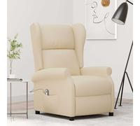 Fauteuil Inclinable Electrique à Oreilles, Fauteuil de Relaxation avec Dossier et Repose-pied, Meuble de Salon Salle de Séjour Intérieur, Crème Tissu