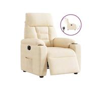 Fauteuil inclinable électrique beige tissu microfibre