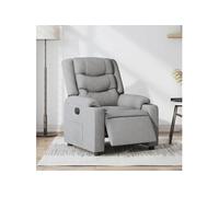 vidaXL Fauteuil inclinable électrique 3206567 – Dossier et repose-pied réglables – Tissu gris clair