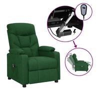 Fauteuil Inclinable Electrique Siège Inclinable Meuble de Salle de Séjour Dossier et Repose-pied Réglables Intérieur Tissu Vert Foncé