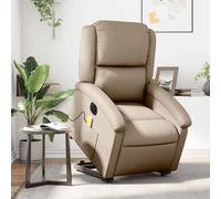Fauteuil Inclinable Électrique Chaise Siège Salon Crème Similicuir vidaXL