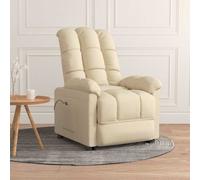 Fauteuil Inclinable Électrique Chaise Siège Salon Intérieur Crème Tissu vidaXL