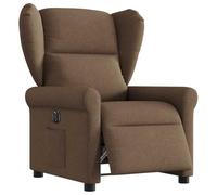 Fauteuil inclinable électrique Confort Max, Siège Relax en Tissu Respirant Marron, Fonction Inclinaison 135°, Moteur Silencieux, Pour Salon et Bureau, Cadre Métal Bois Stable, Charge 110kg