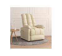 Fauteuil inclinable électrique Crème Tissu