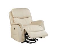 Fauteuil Inclinable Electrique en Similicuir avec Fonction Massage Crème Glorie