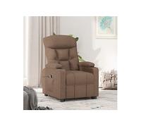 vidaXL Fauteuil Inclinable Électrique, Fauteuil de Relaxation avec Dossier et Repose-Pied, Fauteuil Releveur, Siège de Salle de Séjour Salon Intérieur, Moderne, Marron Tissu Marron G