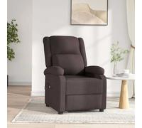 vidaXL Fauteuil inclinable électrique Marron foncé Tissu