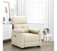 vidaXL Fauteuil inclinable électrique Dossier et repose-pied réglables tissu crème