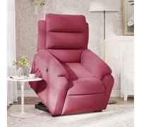 Fauteuil Inclinable Electrique Levage Assistance Personnes Agées et Mobilité Réduite, Siège Relax Velours Rouge Bordeaux Confort Maxi, Fonction Inclinaison Manuelle 135°, Cadre Solide, Charge 110kg