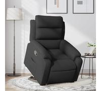 Fauteuil Inclinable Electrique Lift Recliner Chair Noir Tissu pour Personnes Agées et Convalescence, Fonction Levage Moteur Inclinaison Manuelle, Siège Confortable avec Accoudoirs Cadre Solide 110kg