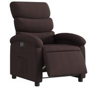 Fauteuil inclinable électrique Marron foncé Tissu