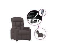 Fauteuil inclinable électrique Marron foncé Tissu